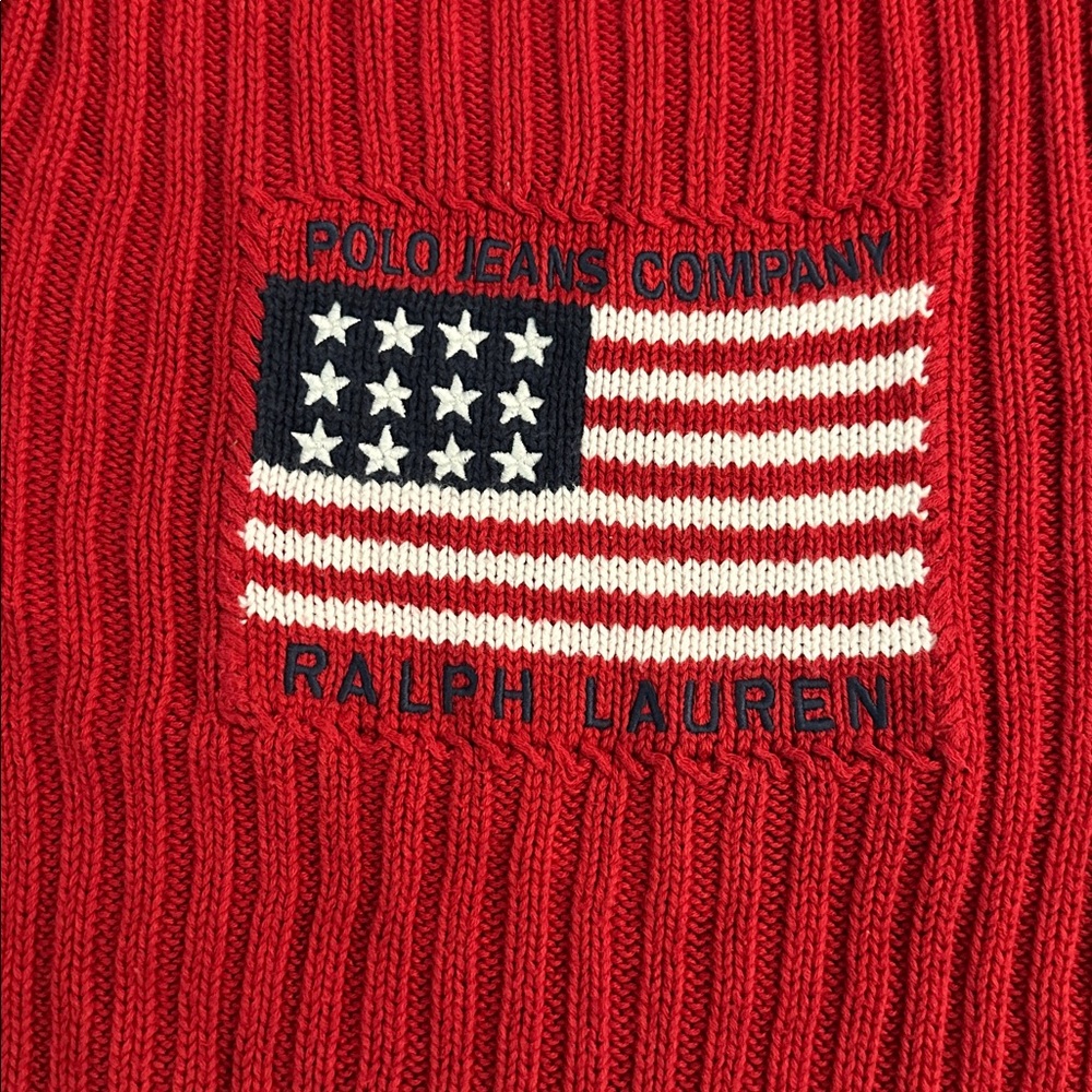 Polo Jeans Company Ralph Lauren Boat Neck Flag Sweater Vintage- No tags - Picture 2 of 4